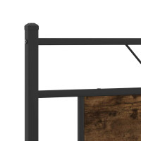 Produktbild för Sängram utan madrass metall rökfärgad ek 183x213 cm