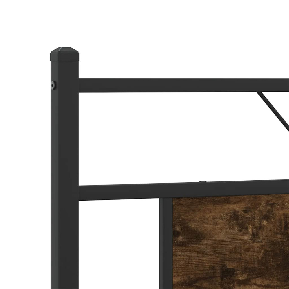 Produktbild för Sängram utan madrass metall rökfärgad ek 180x200 cm