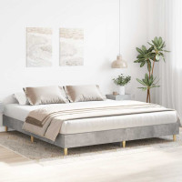 Produktbild för Sängram utan madrass betonggrå 180x200cm konstruerat trä