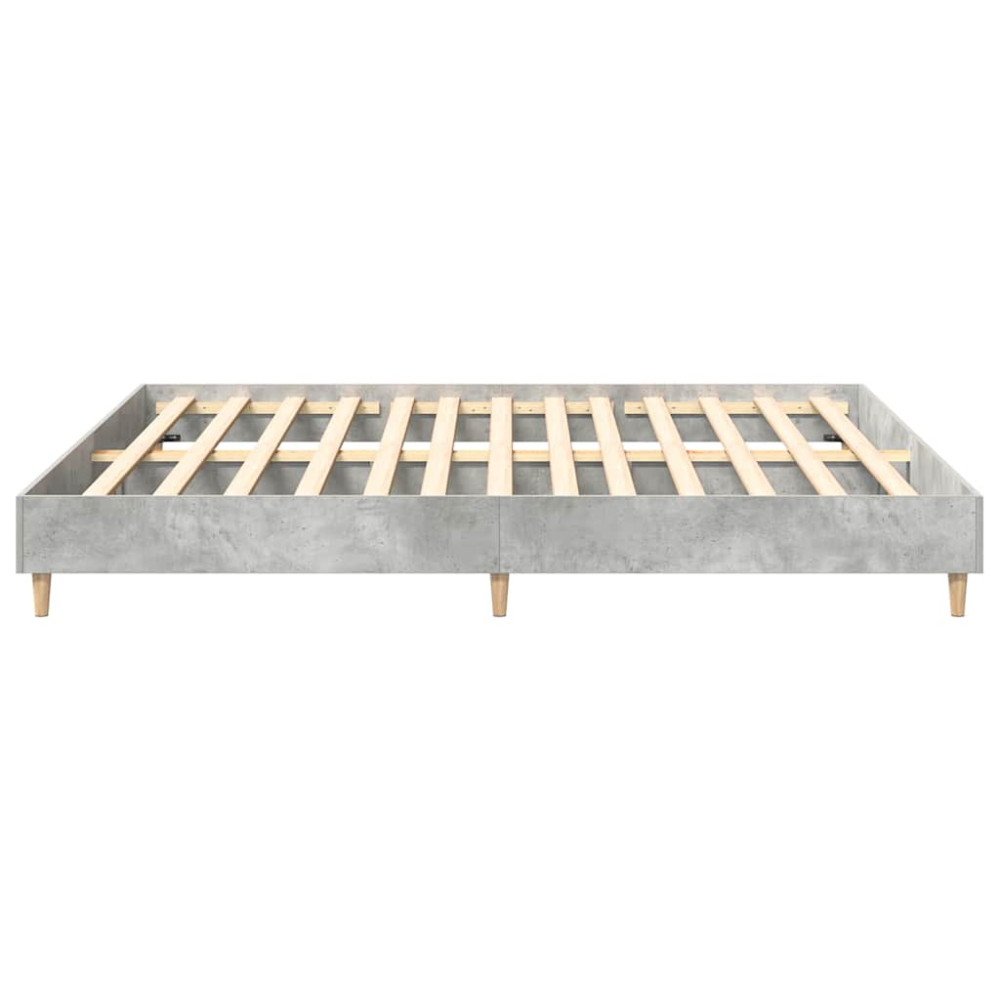 Produktbild för Sängram utan madrass betonggrå 180x200cm konstruerat trä