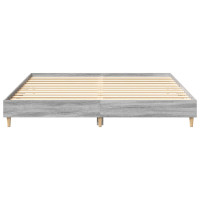 Produktbild för Sängram utan madrass grå Sonoma 160x200cm konstruerat trä