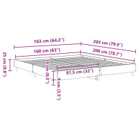 Produktbild för Sängram utan madrass grå Sonoma 160x200cm konstruerat trä