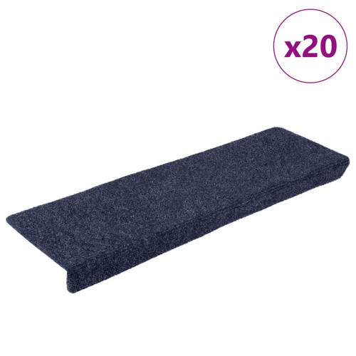 vidaXL Trappmattor självhäftande 20 st 65x21x4 cm antracit rektangulär kant - Mattor