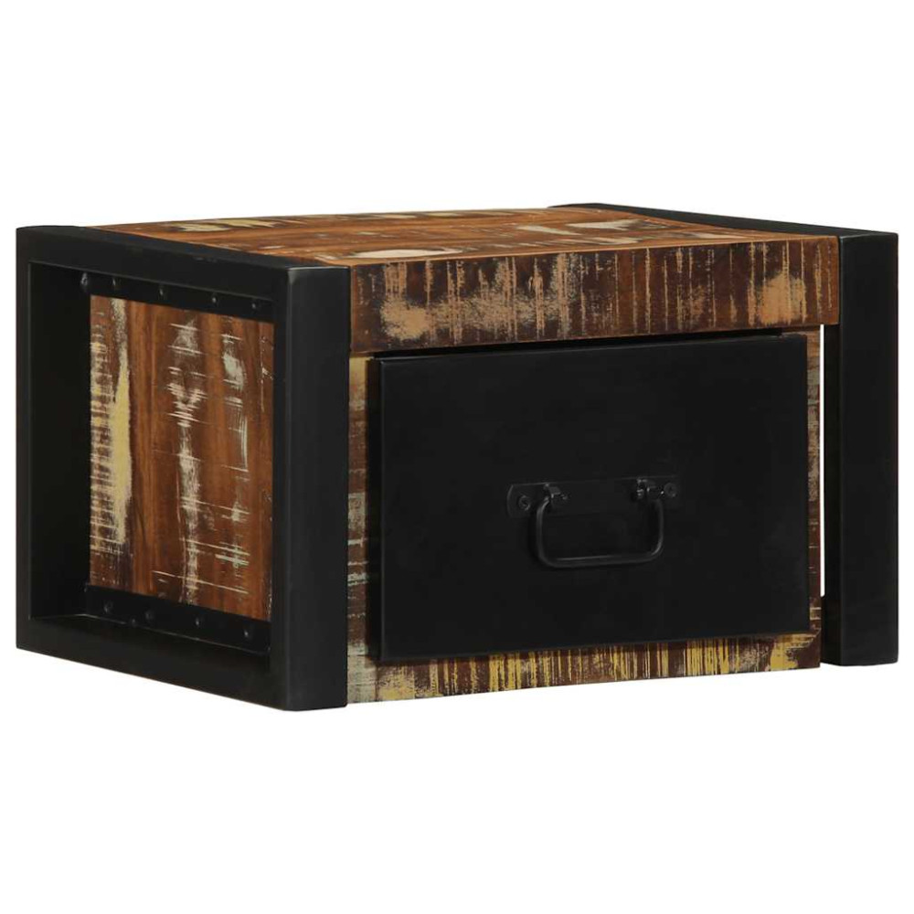Produktbild för Sängbord 2 st flerfärgad 40x35x25 cm massivt trä återvunnet