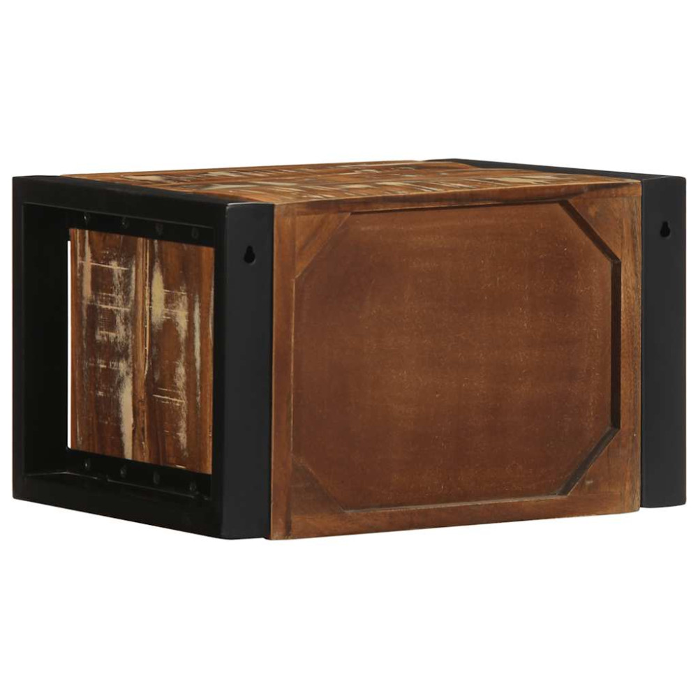 Produktbild för Sängbord 2 st flerfärgad 40x35x25 cm massivt trä återvunnet