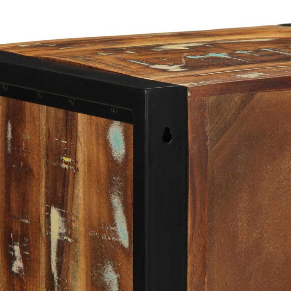 Produktbild för Sängbord 2 st flerfärgad 40x35x40 cm massivt trä återvunnet