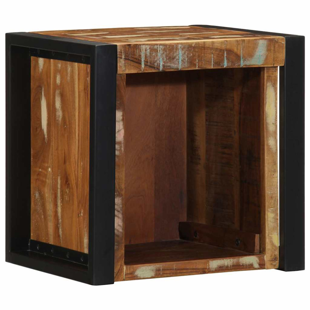 Produktbild för Sängbord 2 st flerfärgad 40x35x40 cm massivt trä återvunnet