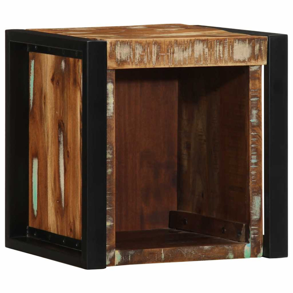 Produktbild för Sängbord 2 st flerfärgad 40x35x40 cm massivt trä återvunnet