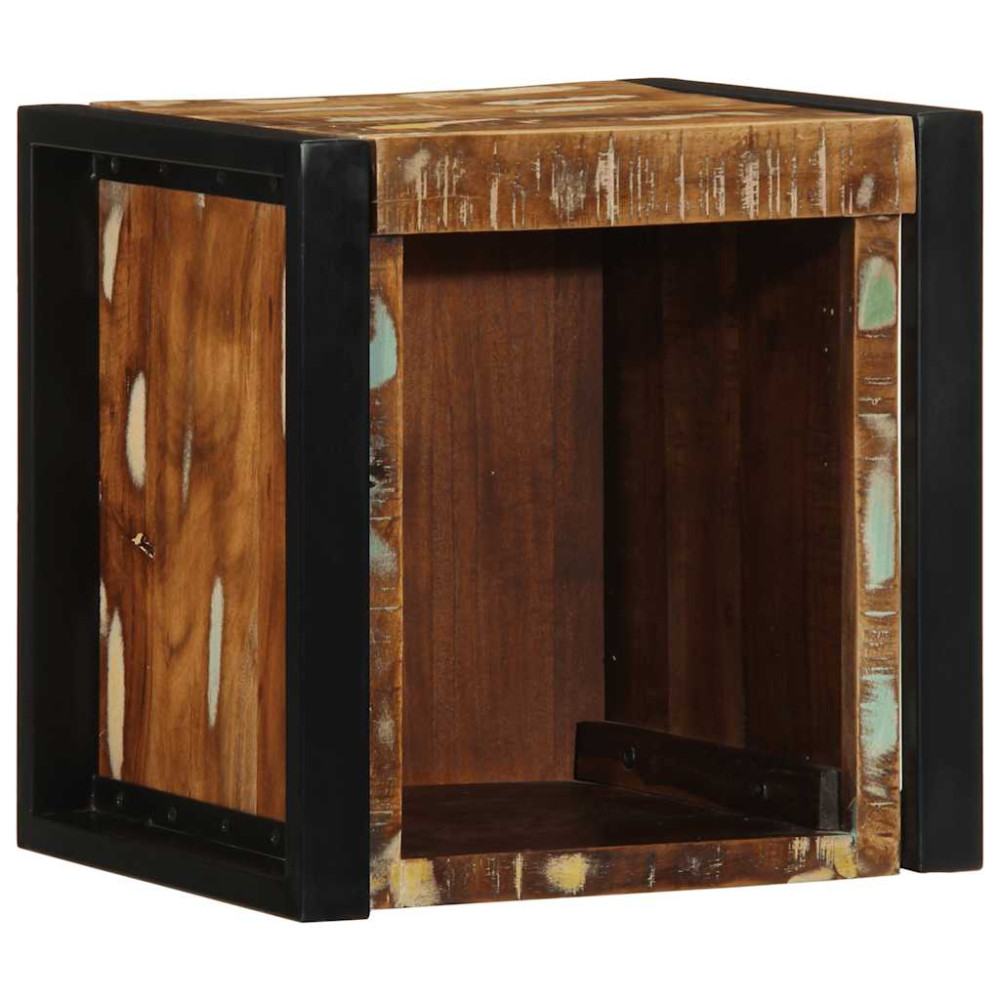 Produktbild för Sängbord 2 st flerfärgad 40x35x40 cm massivt trä återvunnet