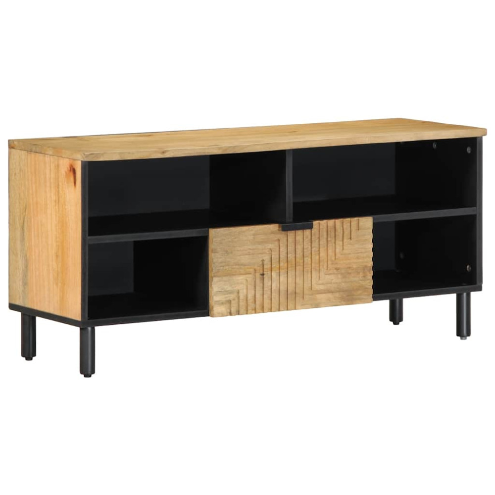 Produktbild för TV-bänk brun 100x33x46 cm massivt trä mango