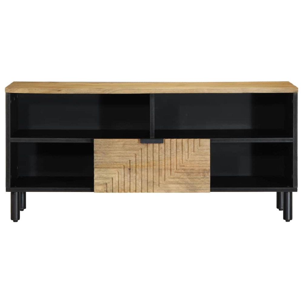 Produktbild för TV-bänk brun 100x33x46 cm massivt trä mango