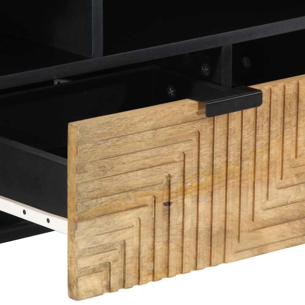 Produktbild för TV-bänk brun 100x33x46 cm massivt trä mango