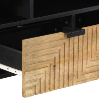 Produktbild för TV-bänk brun 100x33x46 cm massivt trä mango