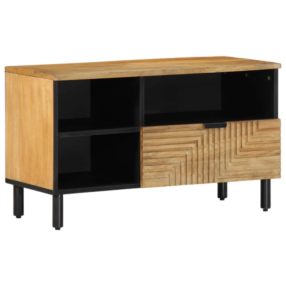 Produktbild för TV-bänk brun 80x33x46 cm mango i massivt trä