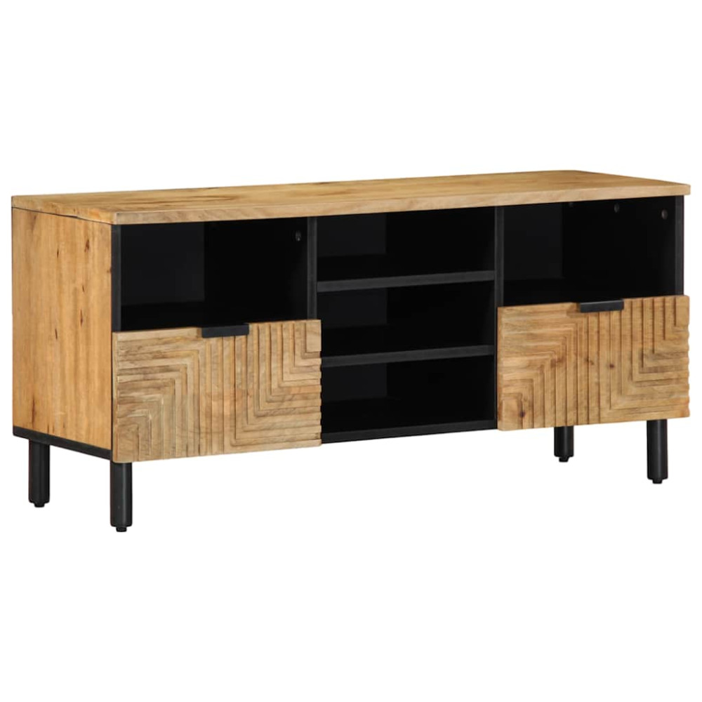 Produktbild för TV-bänk brun 100x33x46 cm massivt trä mango