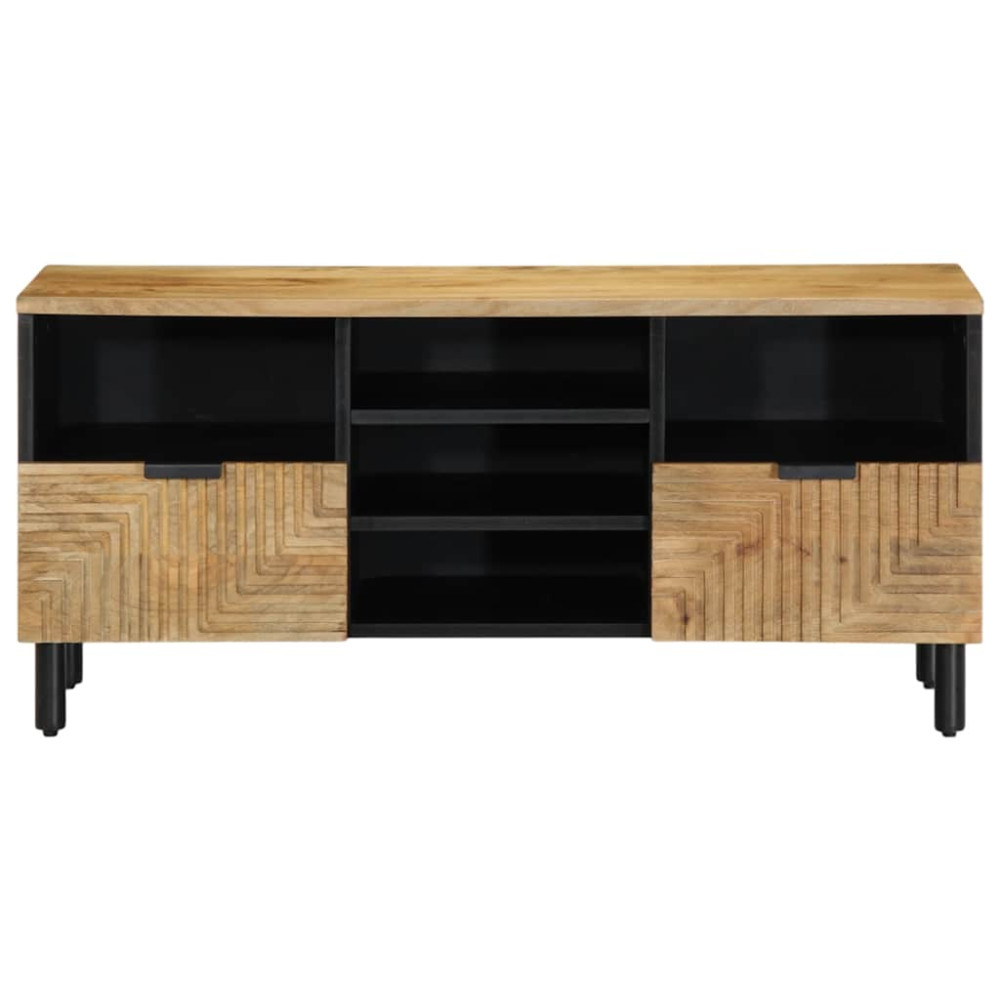 Produktbild för TV-bänk brun 100x33x46 cm massivt trä mango