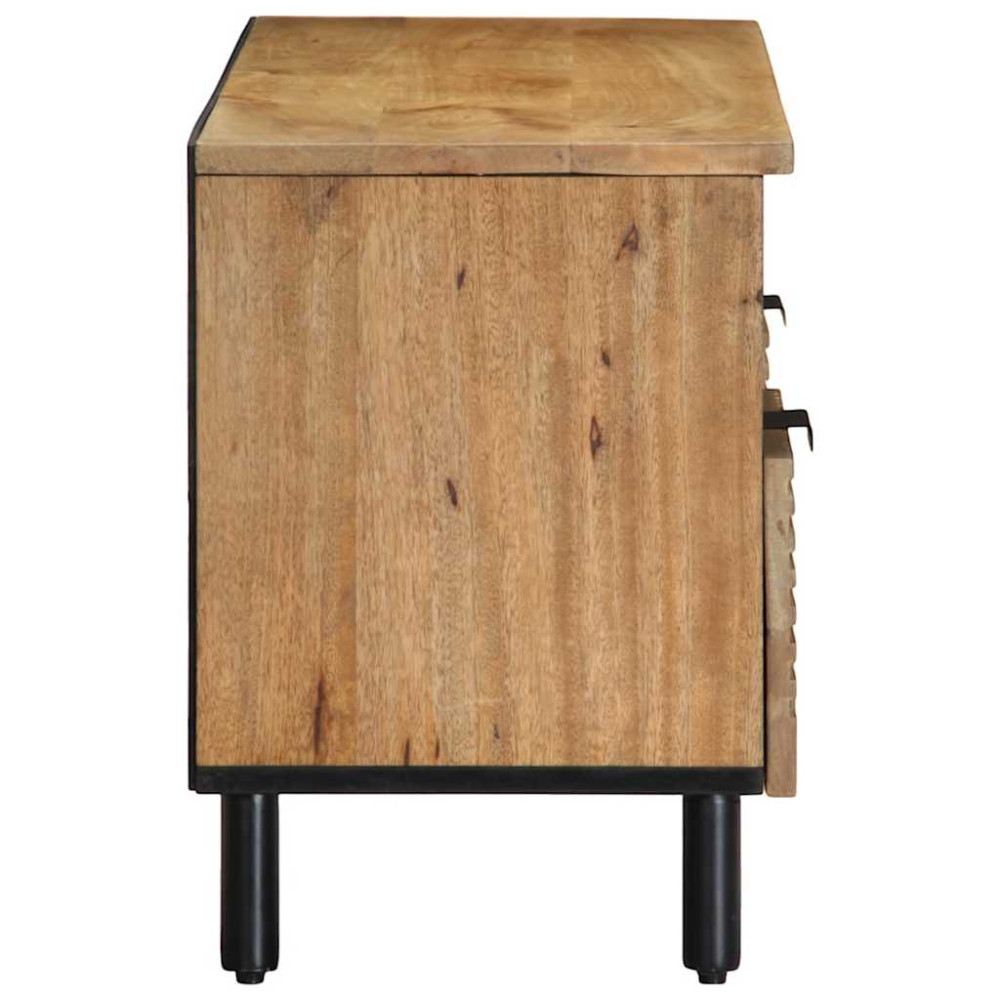 Produktbild för TV-bänk brun 100x33x46 cm massivt trä mango