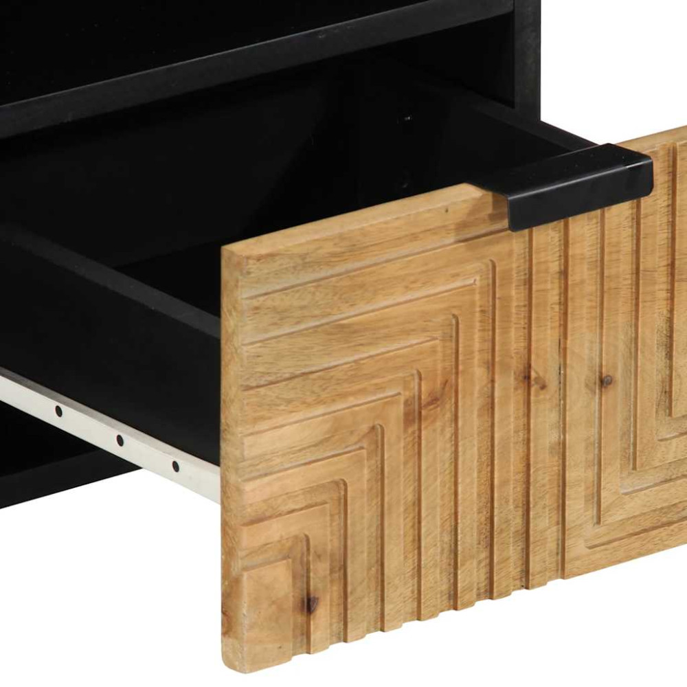 Produktbild för TV-bänk brun 100x33x46 cm massivt trä mango