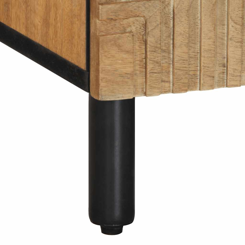 Produktbild för TV-bänk brun 100x33x46 cm massivt trä mango
