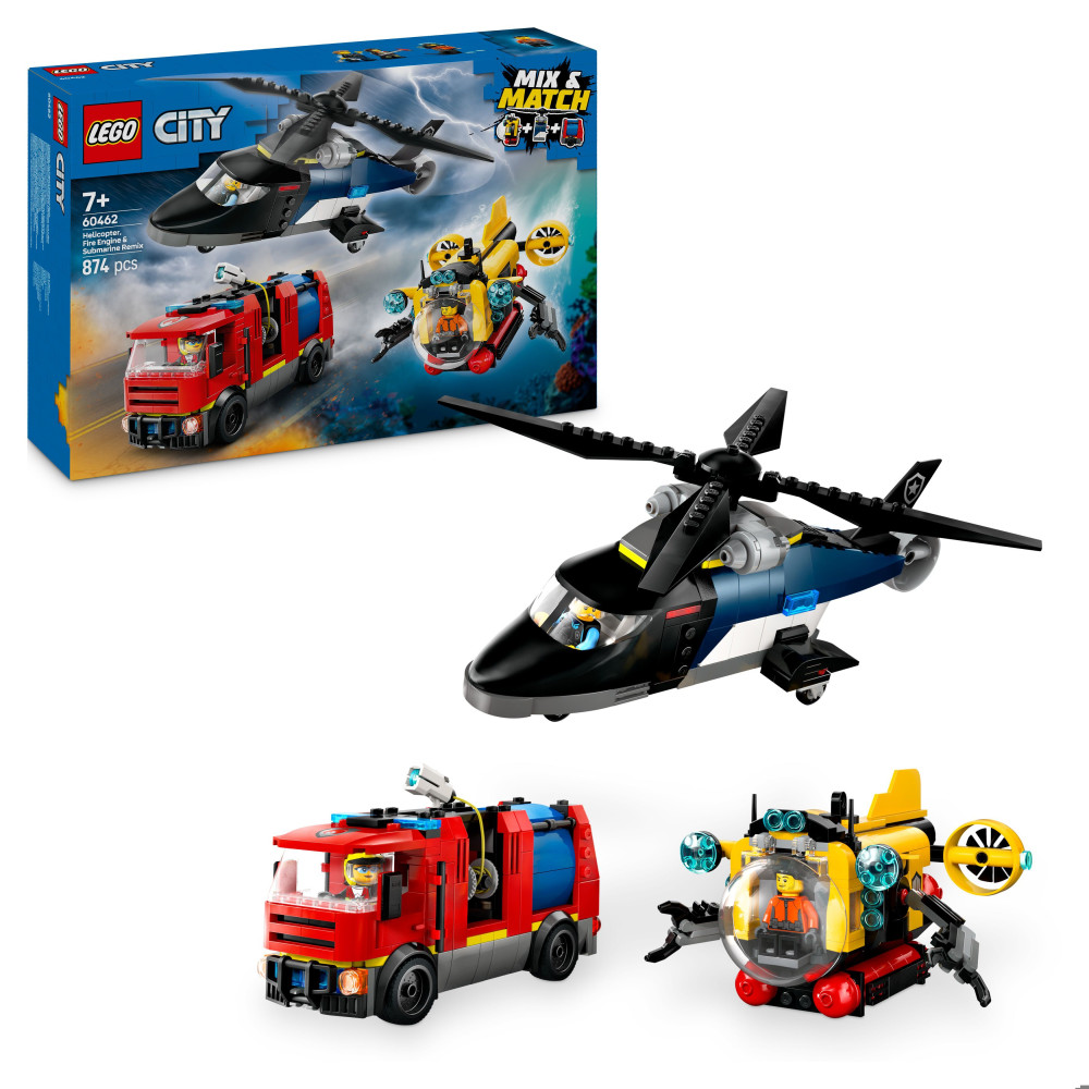 Produktbild för LEGO® 60462 Helikopter, brandbil och ubåt