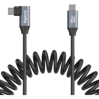 Produktbild för SmallRig 4792 USB-C Straight to USB-C Angled Coiled Data Cable