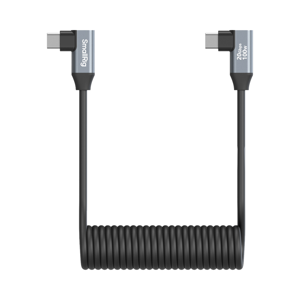 Produktbild för SmallRig 4793 USB-C Angled to USB-C Angled Coiled Data Cable