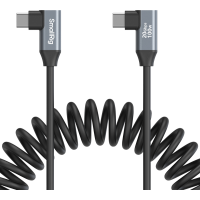 Produktbild för SmallRig 4793 USB-C Angled to USB-C Angled Coiled Data Cable