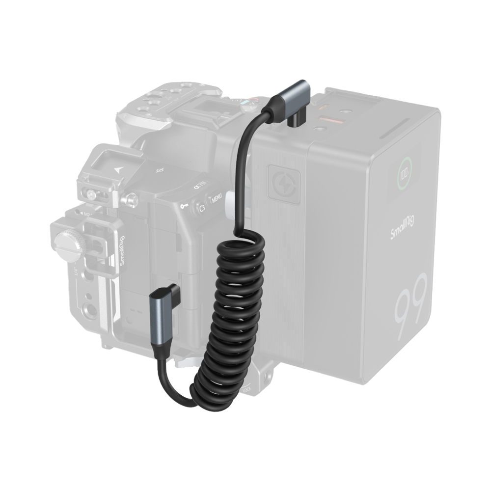 Produktbild för SmallRig 4793 USB-C Angled to USB-C Angled Coiled Data Cable