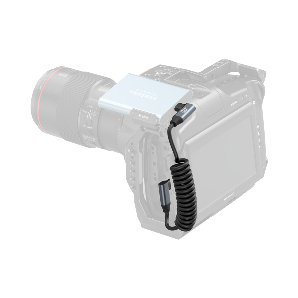 Produktbild för SmallRig 4793 USB-C Angled to USB-C Angled Coiled Data Cable