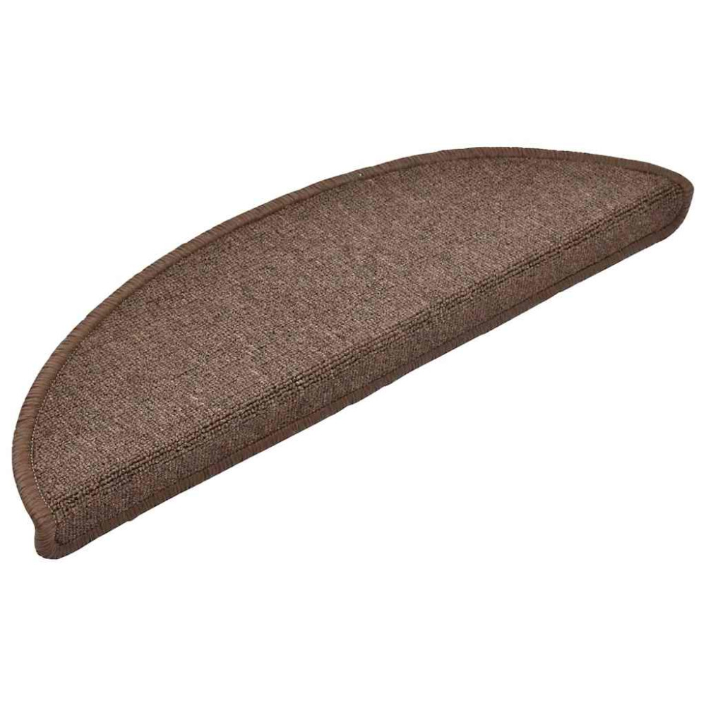 Produktbild för Trappmattor 20 st 56x17x3 cm kaffebruna halvrunda