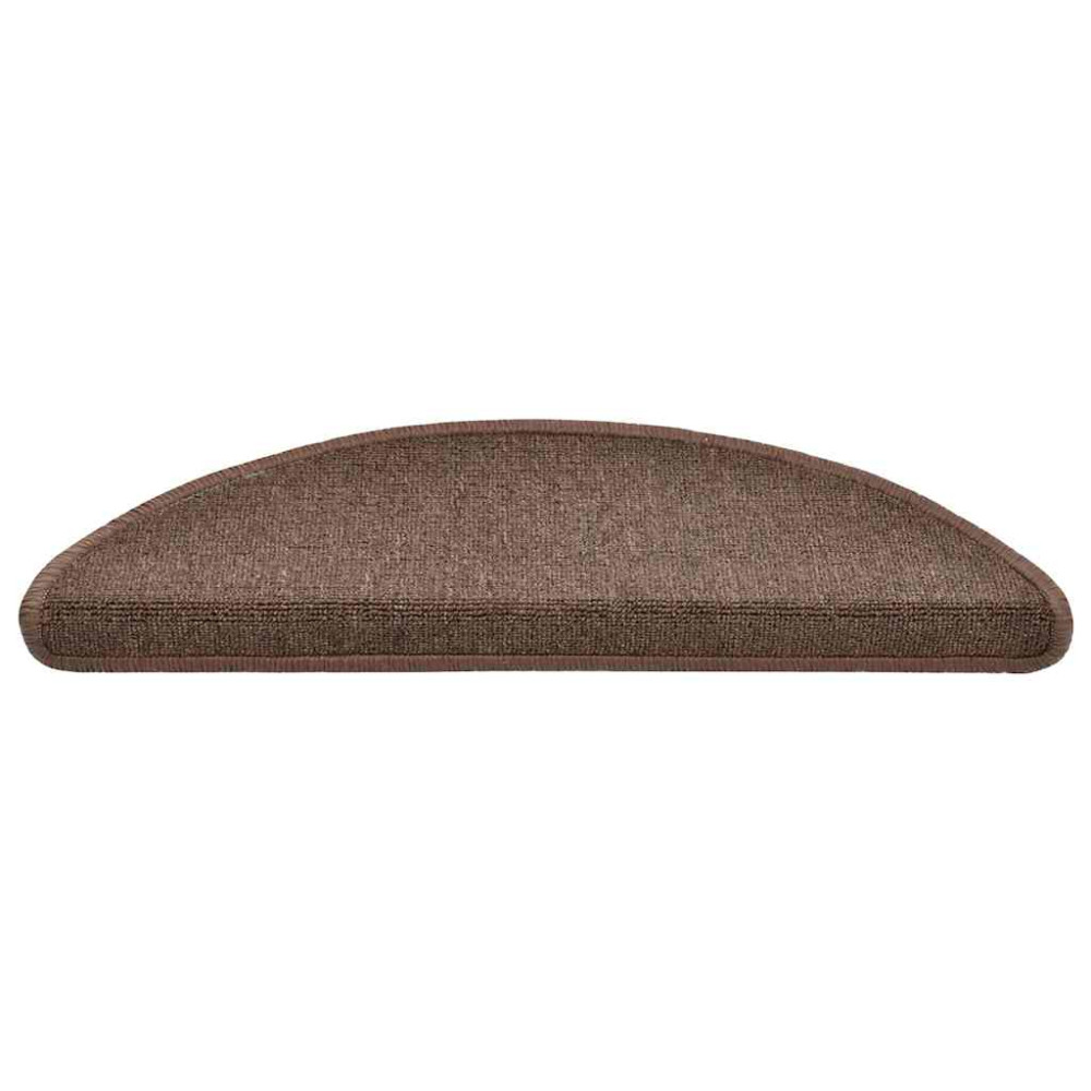 Produktbild för Trappmattor 20 st 56x17x3 cm kaffebruna halvrunda