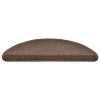 Produktbild för Trappmattor 20 st 56x17x3 cm kaffebruna halvrunda