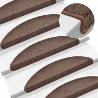 Produktbild för Trappmattor 20 st 56x17x3 cm kaffebruna halvrunda