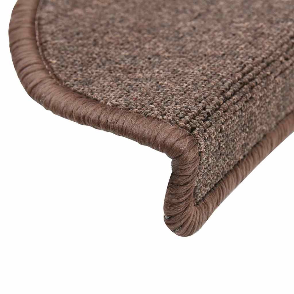 Produktbild för Trappmattor 20 st 56x17x3 cm kaffebruna halvrunda