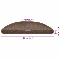 Produktbild för Trappmattor 20 st 56x17x3 cm kaffebruna halvrunda