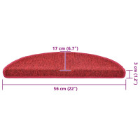 Produktbild för Trappmattor 20 st 56x17x3 cm röd halvrunda