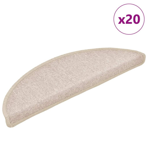 vidaXL Trappmattor 20 st 56x17x3 cm taupe halvrunda