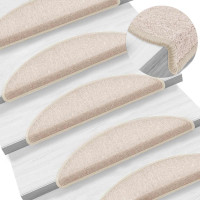 Produktbild för Trappmattor 20 st 56x17x3 cm taupe halvrunda