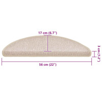 Produktbild för Trappmattor 20 st 56x17x3 cm taupe halvrunda