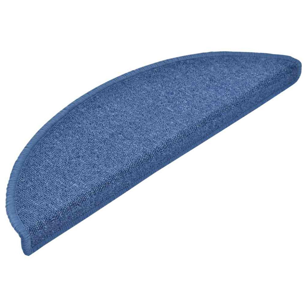 Produktbild för Trappmattor 20 st 56x17x3 cm blå halvrunda