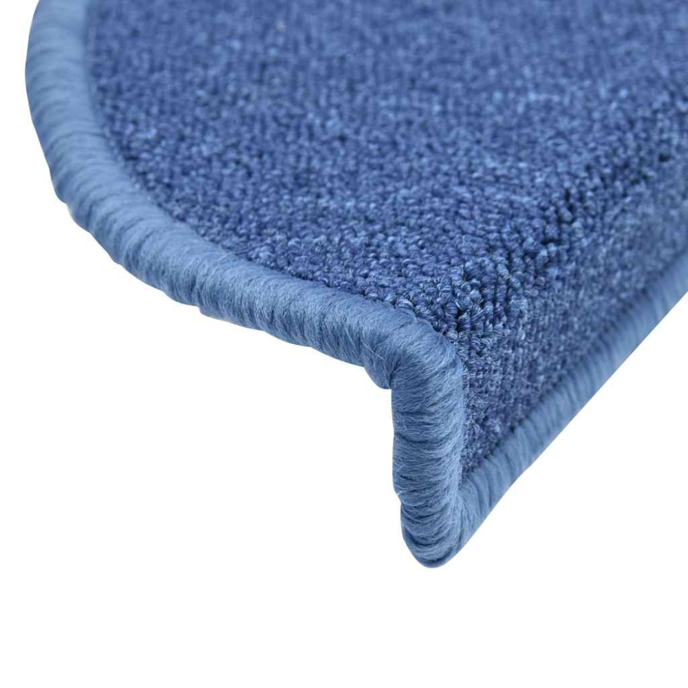 Produktbild för Trappmattor 20 st 56x17x3 cm blå halvrunda