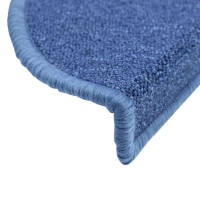 Produktbild för Trappmattor 20 st 56x17x3 cm blå halvrunda