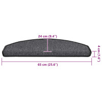 Produktbild för Trappmattor 20 st 65x24x4 cm antracit halvrunda stora