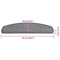 Produktbild för Trappmattor 20 st 65x24x4 cm mörkgrå halvrunda stora