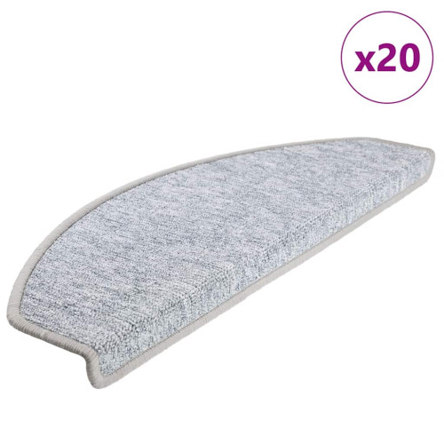 vidaXL Trappmattor 20 st 65x24x4 cm ljusgrå halvrunda stora