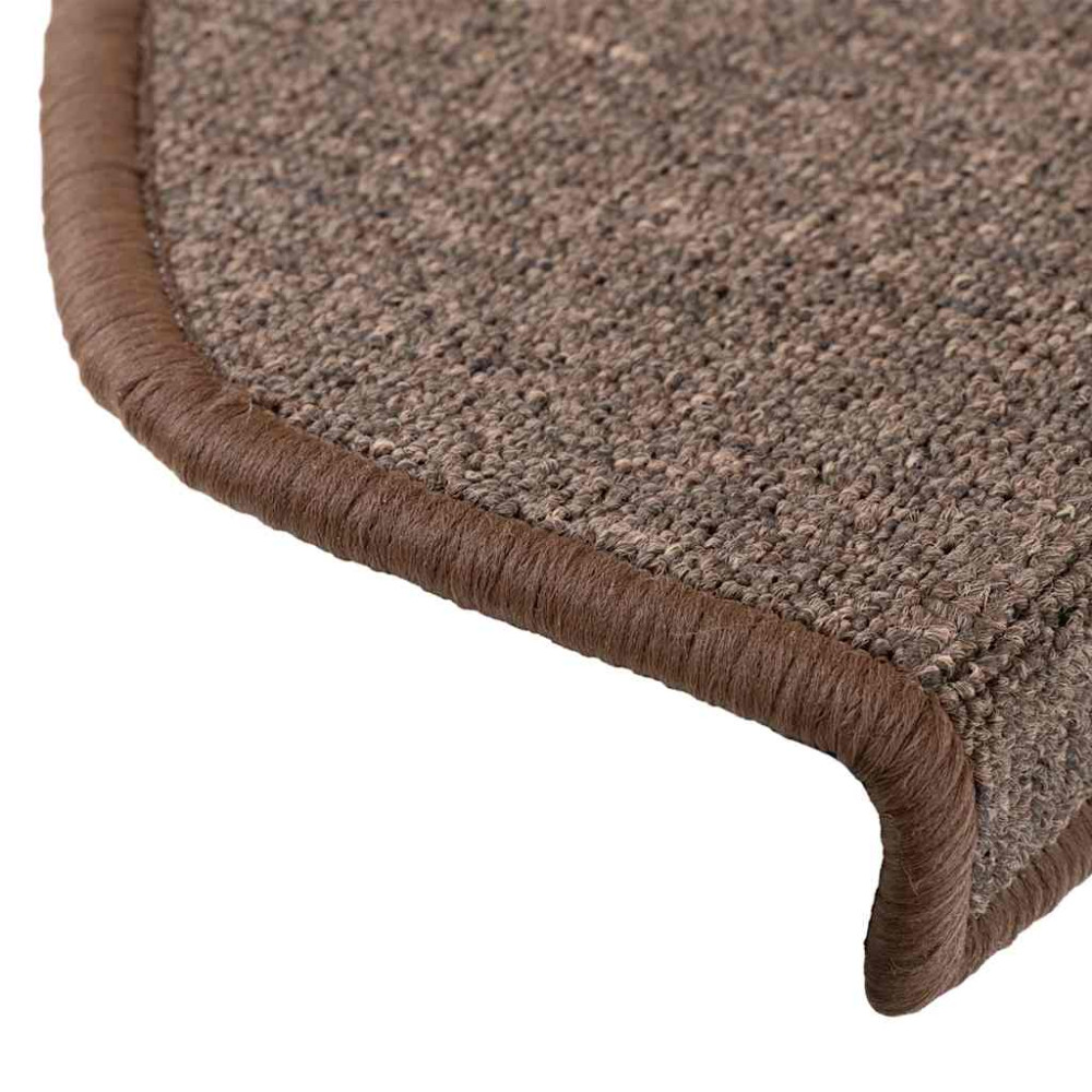 Produktbild för Trappmattor 20 st 65x24x4 cm kaffebruna halvrunda stora