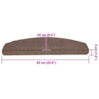 Produktbild för Trappmattor 20 st 65x24x4 cm kaffebruna halvrunda stora