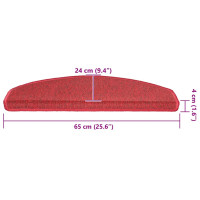 Produktbild för Trappmattor 20 st 65x24x4 cm röd halvrunda stora