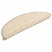 Produktbild för Trappmattor 20 st 56x17x3 cm krämfärgade halvrunda