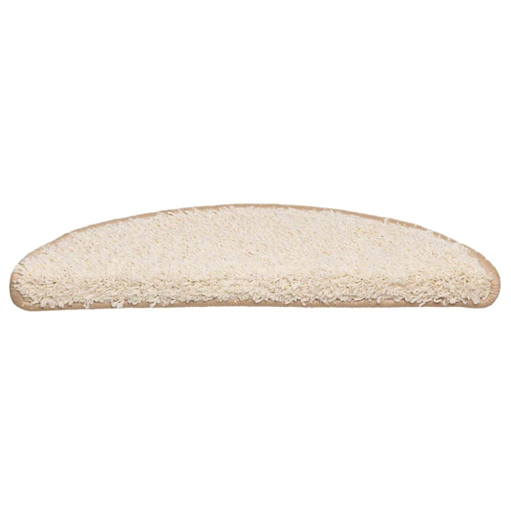 Produktbild för Trappmattor 20 st 56x17x3 cm krämfärgade halvrunda